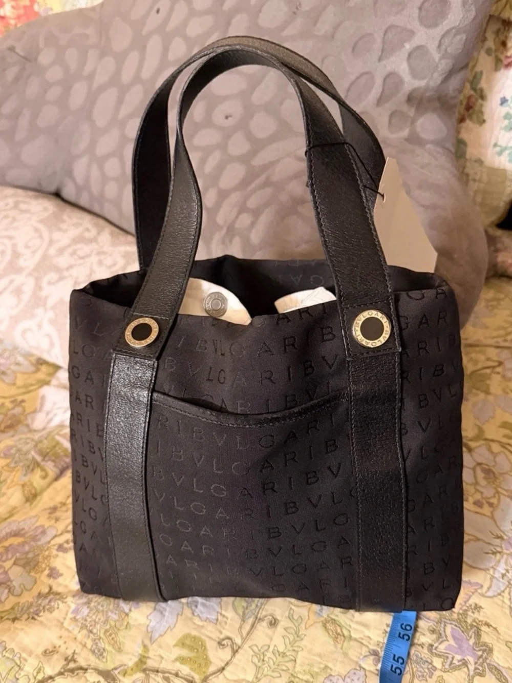 🖤Authentic Bvlgari Logomania Black Canva And Leather Tote 🖤 COA🖤